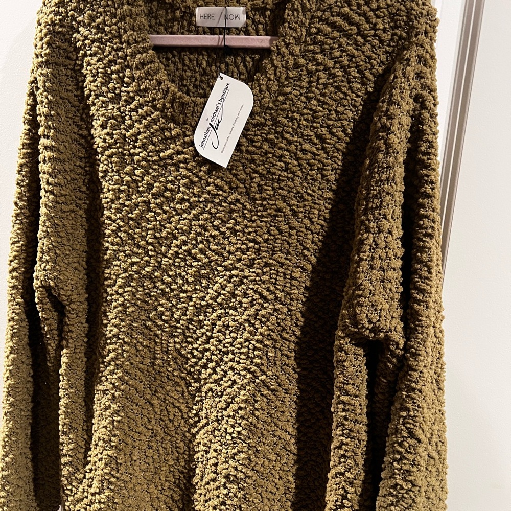 Plush Teddy-Knit Sweater - Lt Brown